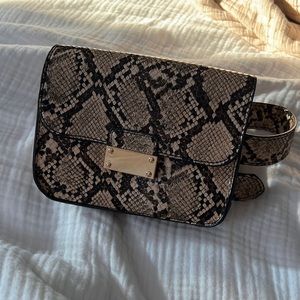 Faux snake skin belt bag